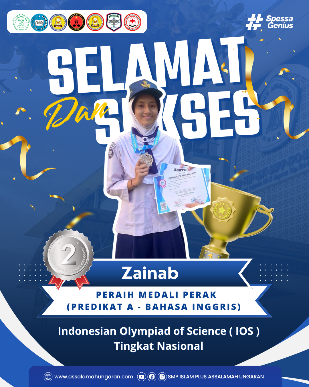 Peraih Medali Perak (Predikat A - Bahasa Inggris)   