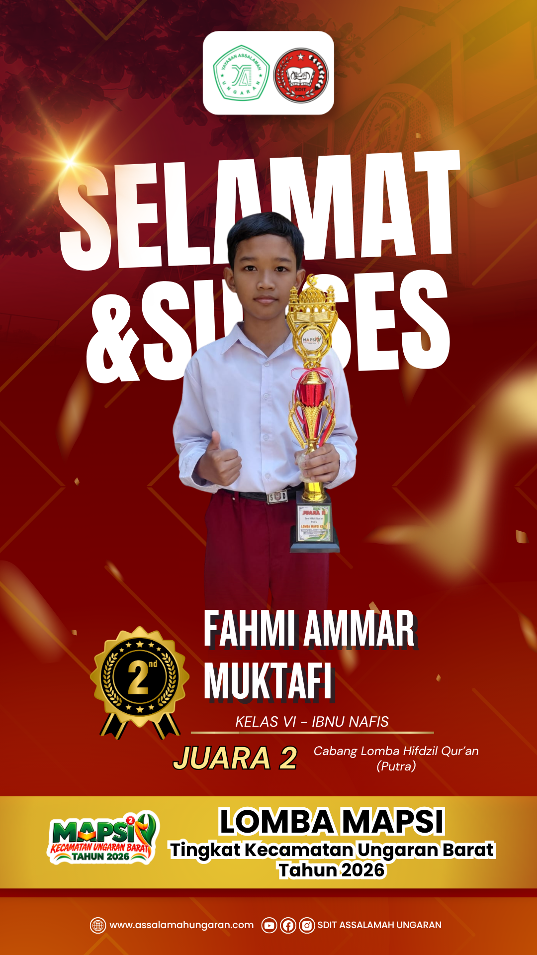 Cabang Hifdzil Qur’an (Putra) Lomba MAPSI Tingkat Kecamatan Ungaran Barat Tahun 2026