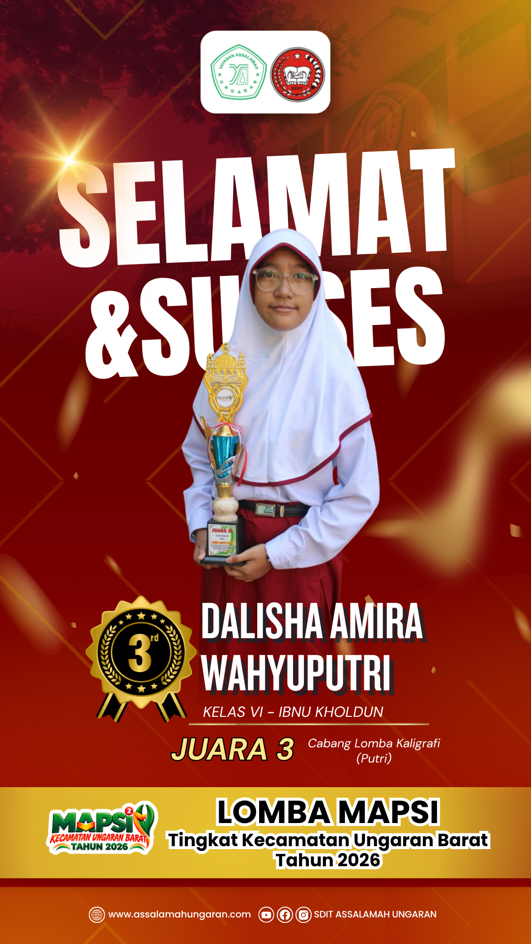 Cabang Lomba Kaligrafi (Putri) LOMBA MAPSI Tingkat Kecamatan Ungaran Barat Tahun 2026