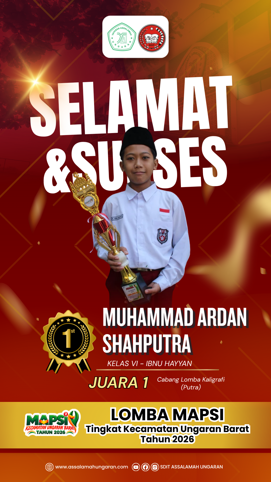 Cabang Lomba Kaligrafi (Putra) LOMBA MAPSI Tingkat Kecamatan Ungaran Barat Tahun 2026