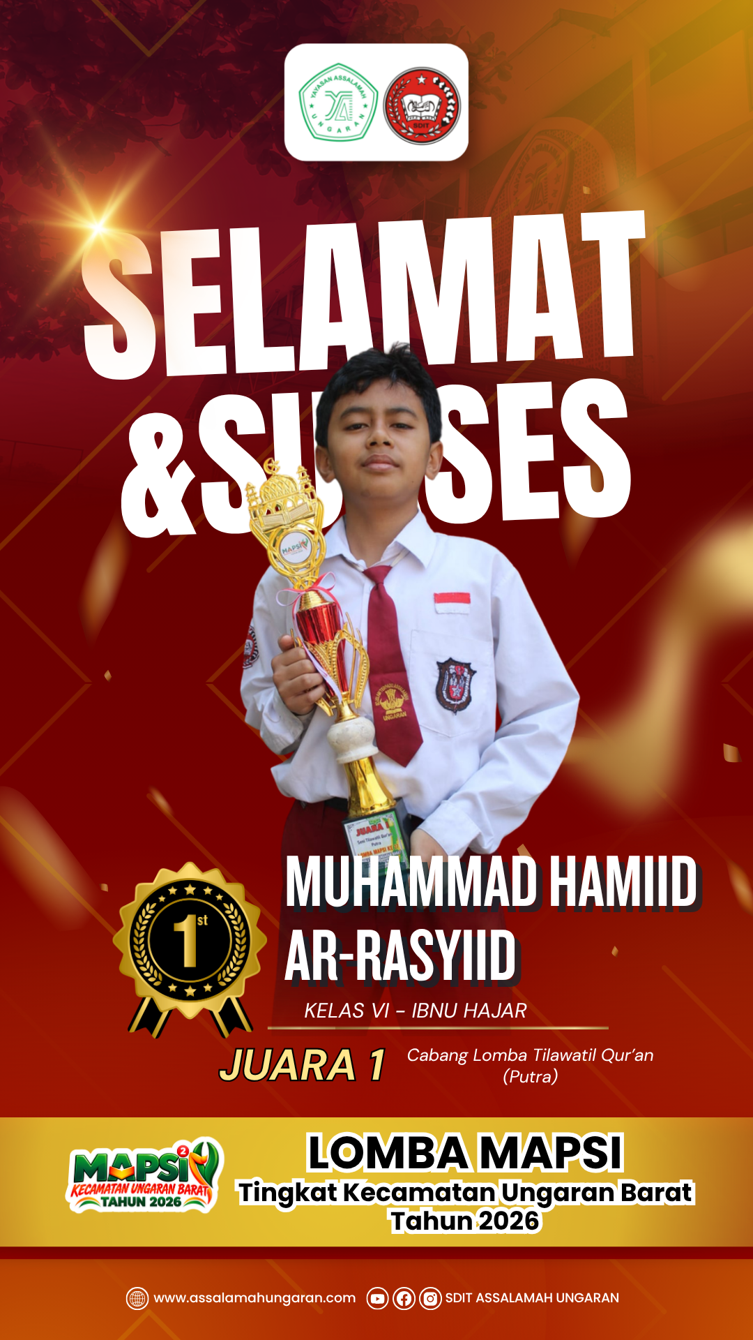 Cabang Lomba Tilawatil Qur’an (Putra) LOMBA MAPSI Tingkat Kecamatan Ungaran Barat Tahun 2026