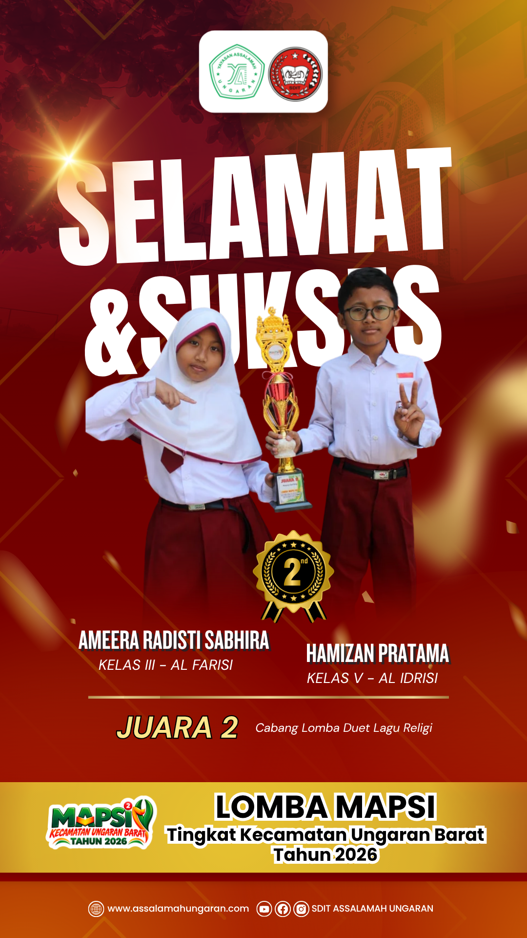 Cabang Lomba Duet Lagu Religi LOMBA MAPSI Tingkat Kecamatan Ungaran Barat Tahun 2026