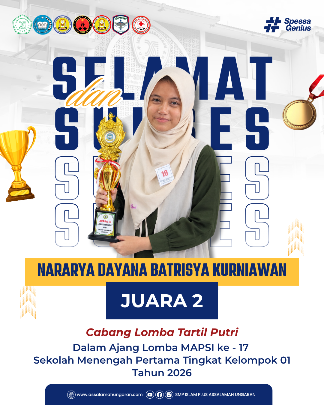 Cabang Lomba Tartil Putri Dalam Ajang Lomba MAPSI ke - 17  Sekolah Menengah Pertama Tingkat Kelompok 01 Tahun 2026