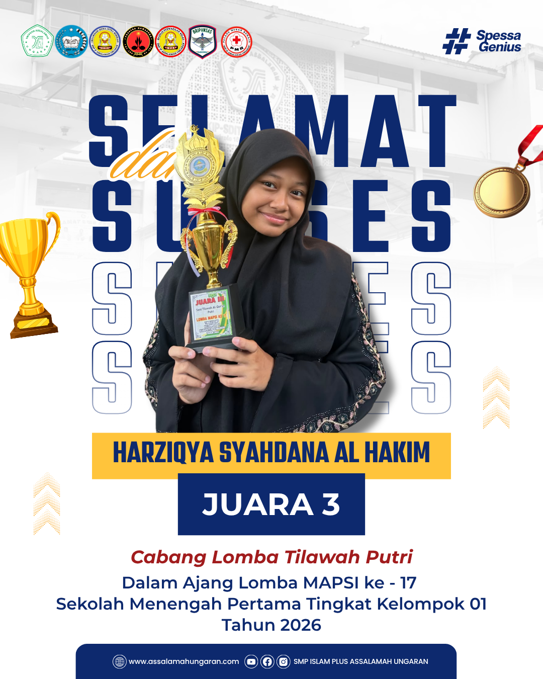 Cabang Lomba Tilawah Putri Dalam Ajang Lomba MAPSI ke - 17  Sekolah Menengah Pertama Tingkat Kelompok 01 Tahun 2026