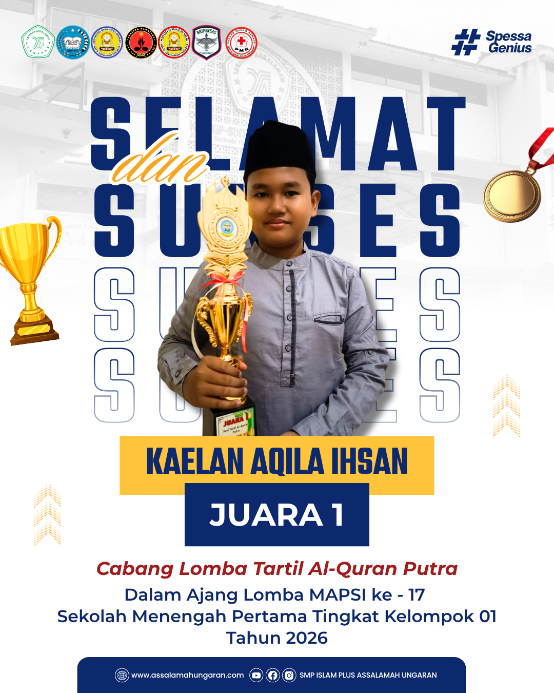 Cabang Lomba Tartil Al-Quran Putra Dalam Ajang Lomba MAPSI ke - 17  Sekolah Menengah Pertama Tingkat Kelompok 01 Tahun 2026