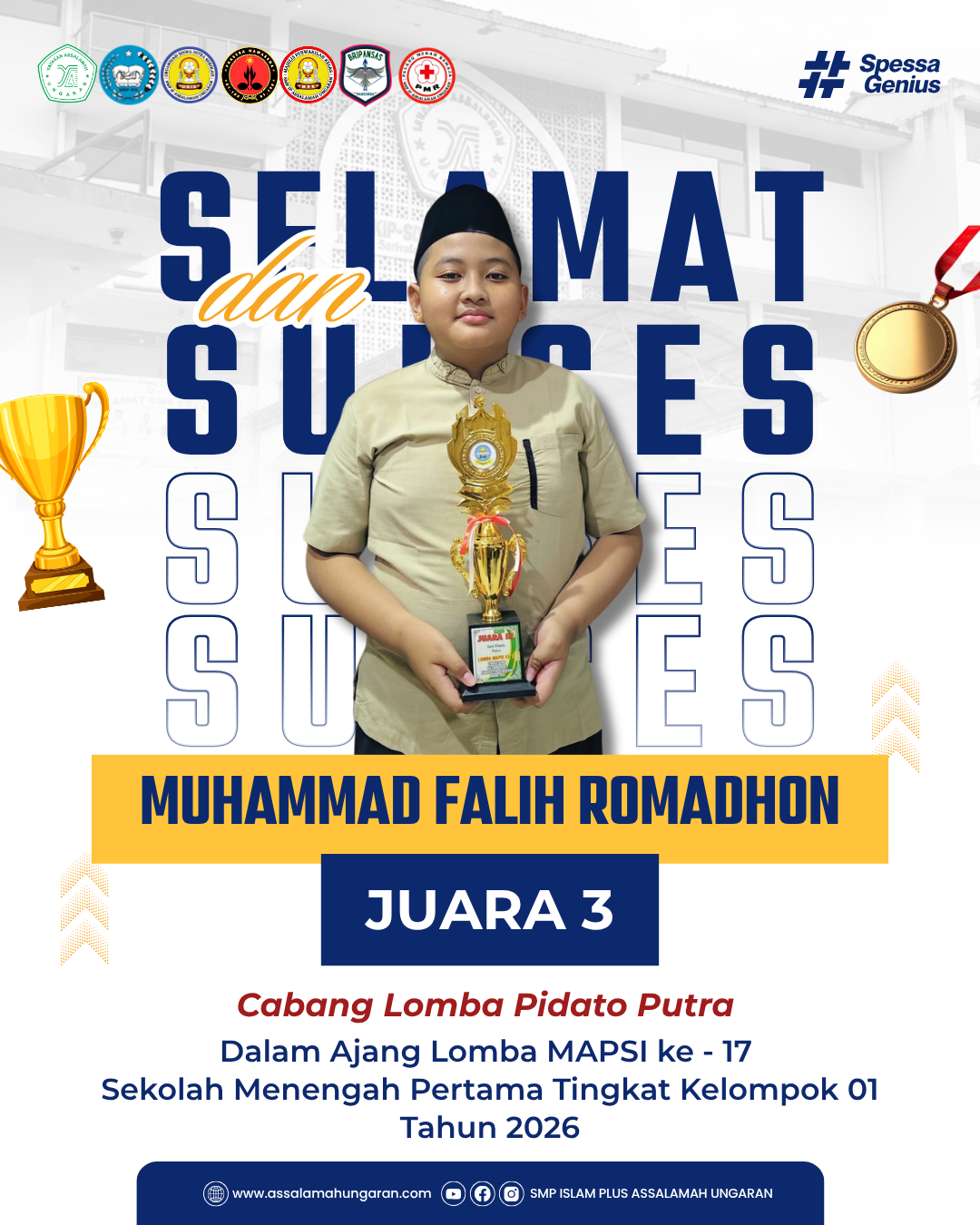 Cabang Lomba Pidato Putra Dalam Ajang Lomba MAPSI ke - 17  Sekolah Menengah Pertama Tingkat Kelompok 01 Tahun 2026
