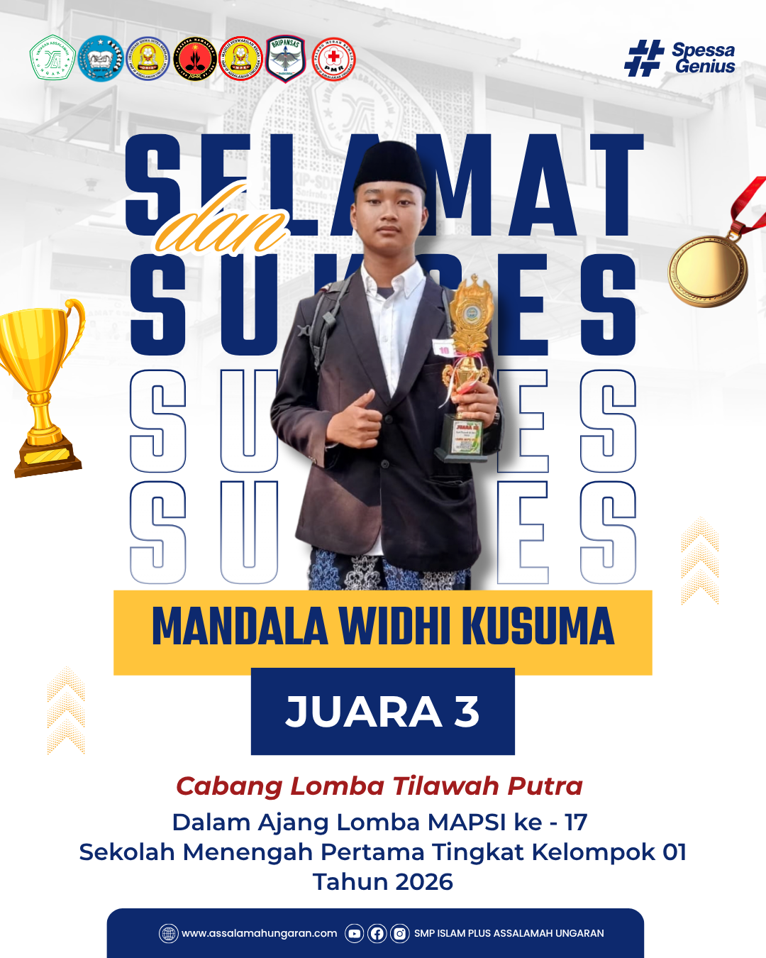 Cabang Lomba Tilawah Putra Dalam Ajang Lomba MAPSI ke - 17  Sekolah Menengah Pertama Tingkat Kelompok 01 Tahun 2026