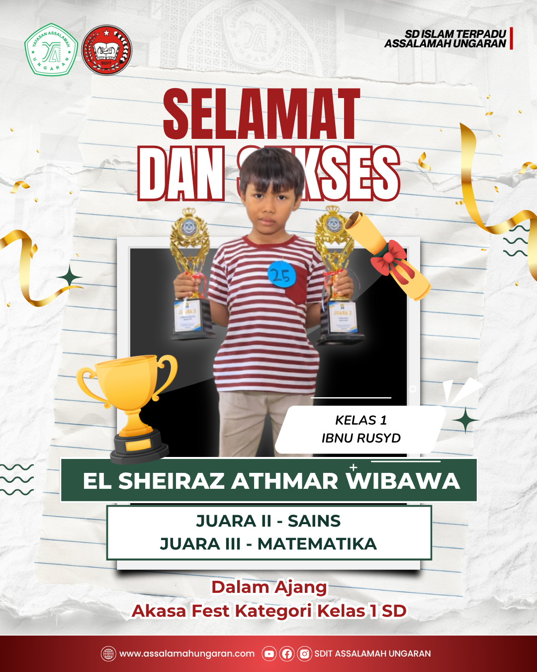  Ajang Akasa Fest Kategori Kelas 1 SD
